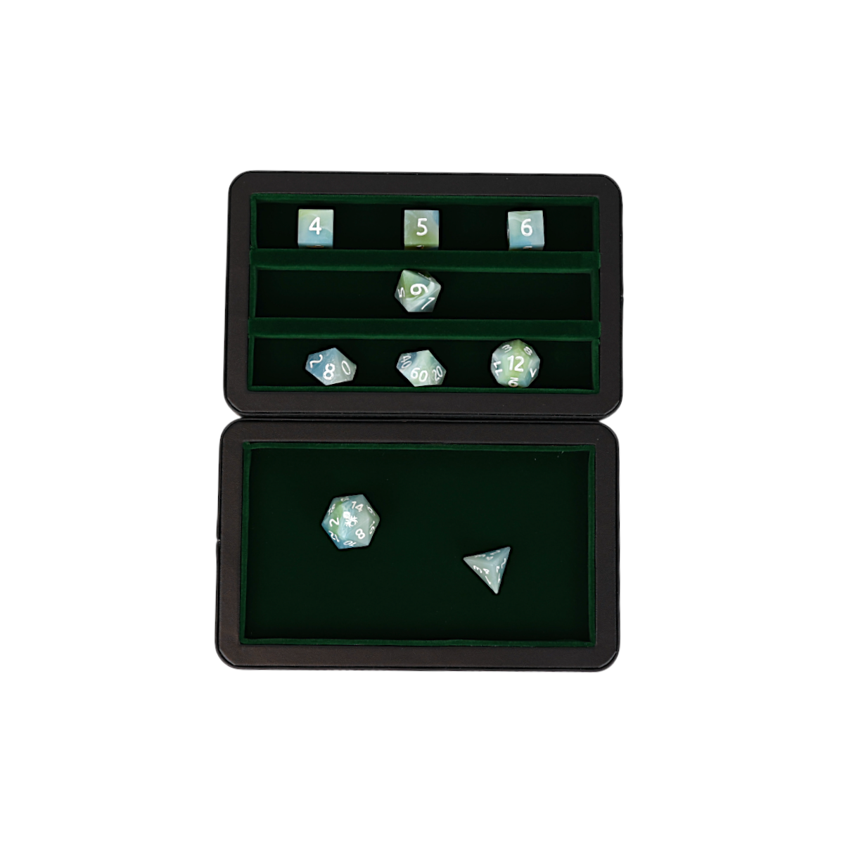 Lets Play Games 259023 Essentials Dice Case Slate / Lich green
