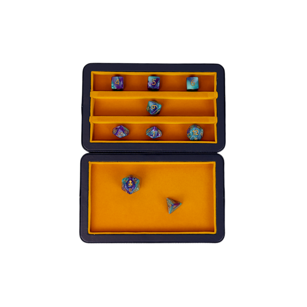 Lets Play Games 259017 Essentials Dice Case Vibrant Blue / Brass