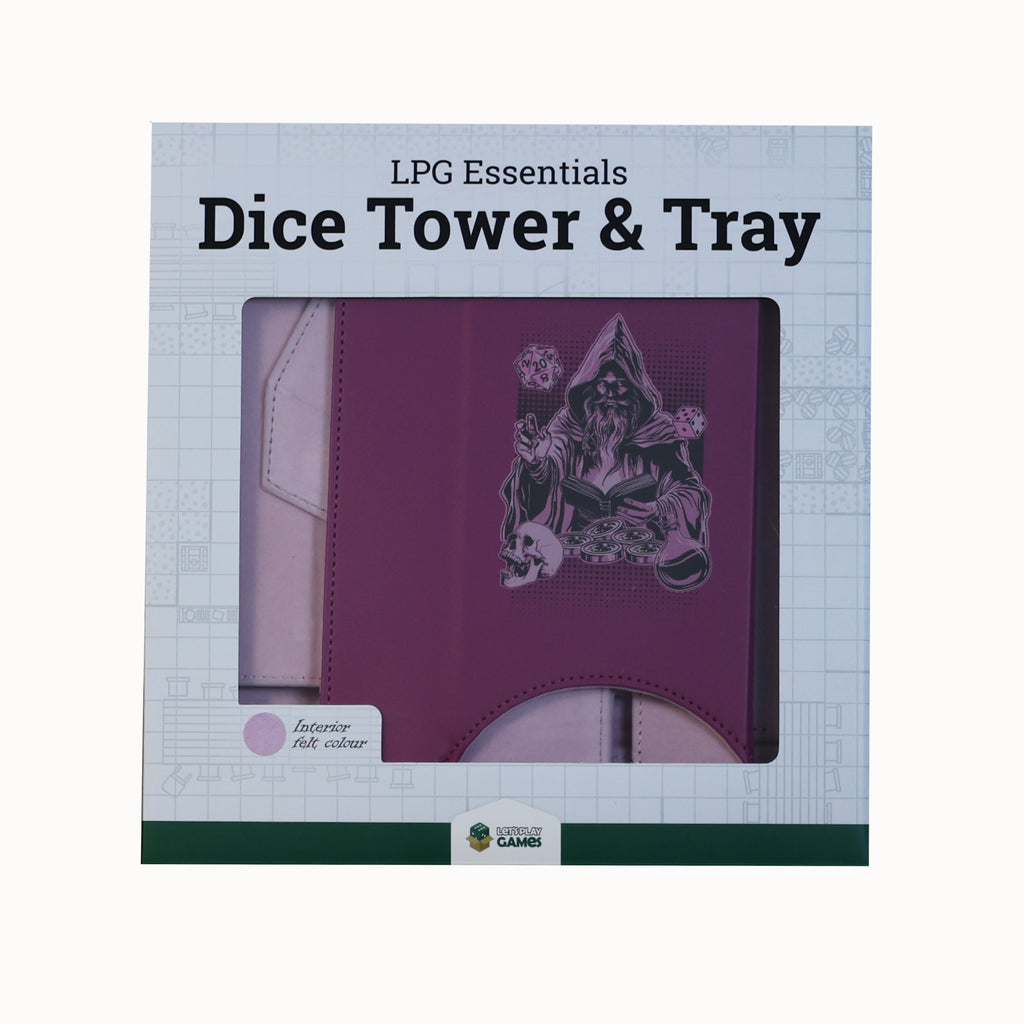 Lets Play Games 259033 Essentials Dice Tower and Mat Magenta / Rose