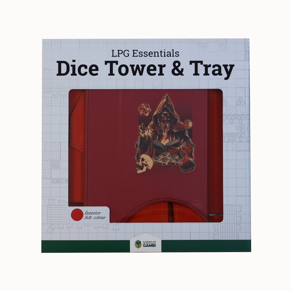 Lets Play Games 259032 Essentials Dice Tower and Mat Scarlet / Copper