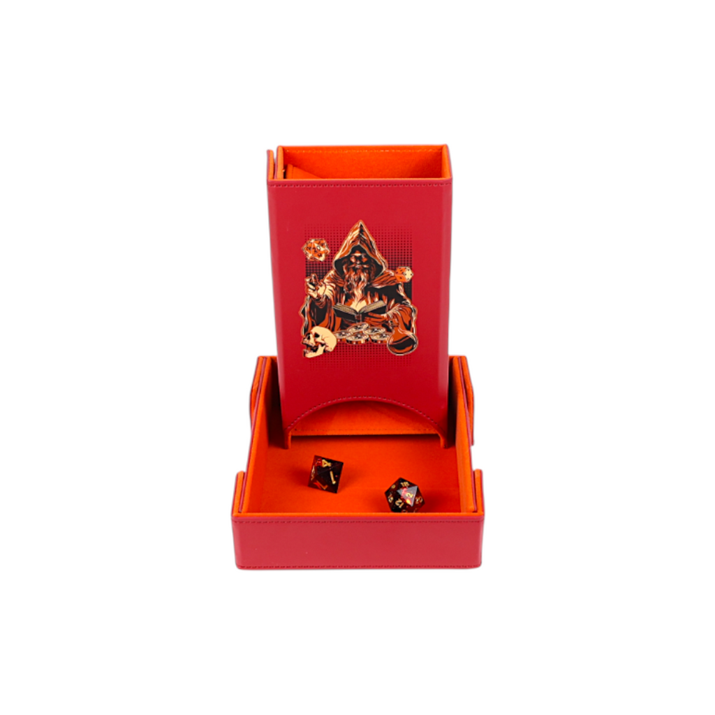 Lets Play Games 259032 Essentials Dice Tower and Mat Scarlet / Copper