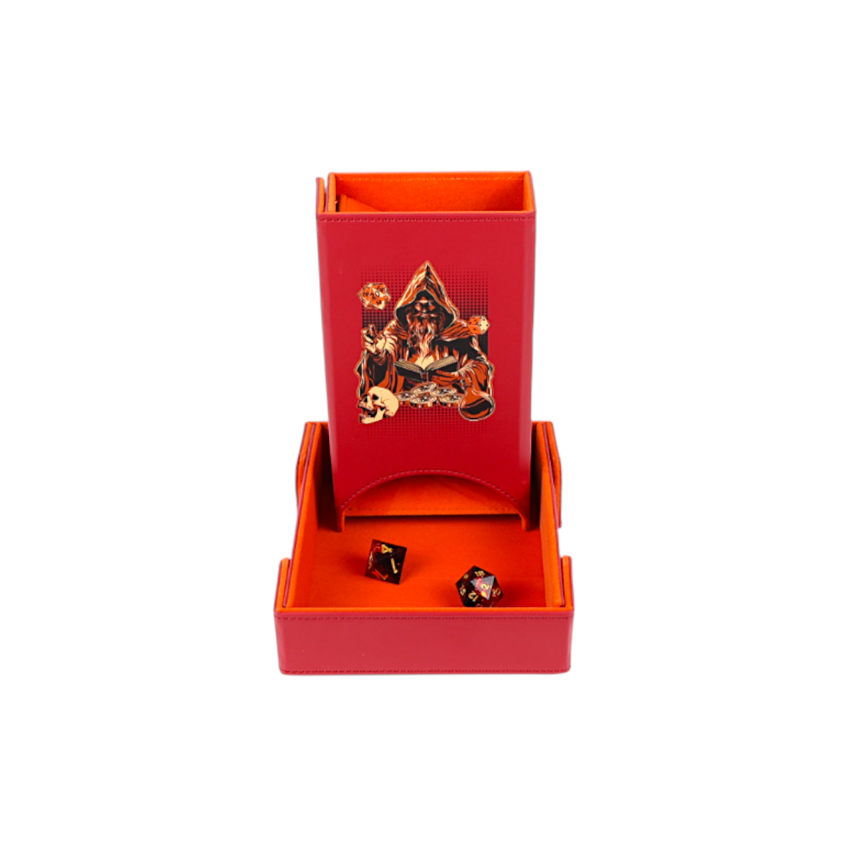 Lets Play Games 259032 Essentials Dice Tower and Mat Scarlet / Copper