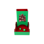 Lets Play Games 259035 Essentials Dice Tower and Mat Teal / Crimson