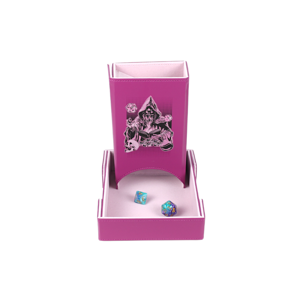 Lets Play Games 259033 Essentials Dice Tower and Mat Magenta / Rose