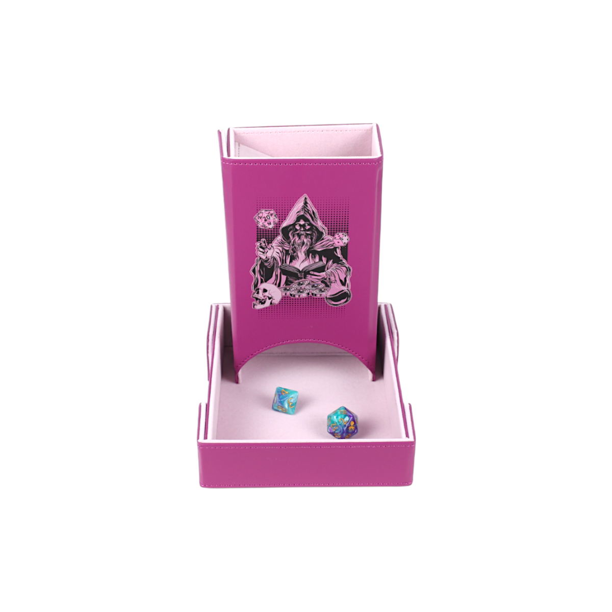 Lets Play Games 259033 Essentials Dice Tower and Mat Magenta / Rose
