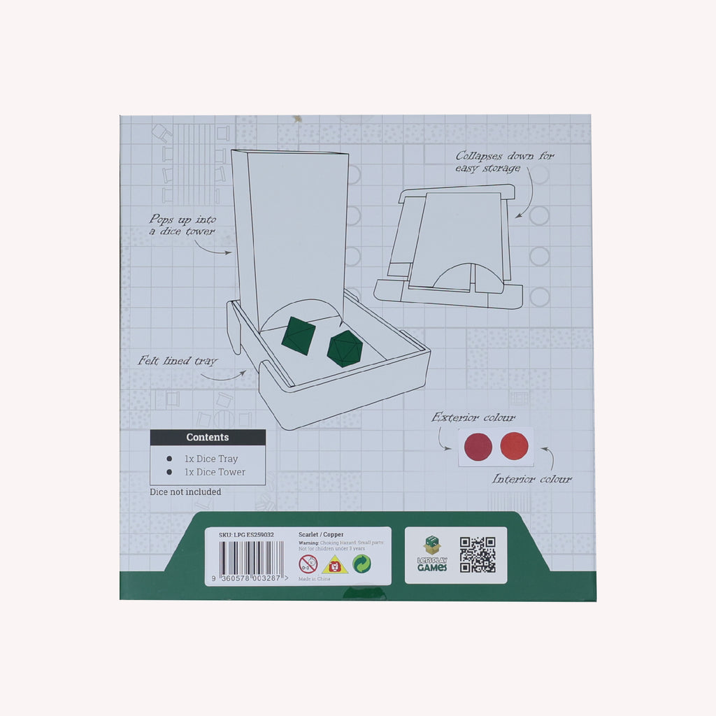 Lets Play Games 259032 Essentials Dice Tower and Mat Scarlet / Copper