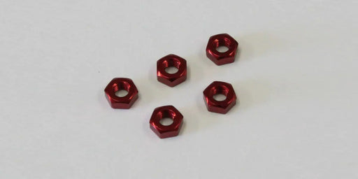 Kyosho 1-N3024A-R Nut (M3x2.4)(5) Red Alum (8324672782573)