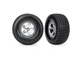Traxxas 10476 Tires & Wheels SCT Satin Chrm 2.0/Hoosr Front (8806074679533)