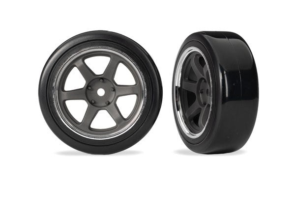 Traxxas 10574 Tires & Wheels Six Spoke Wheel Drift Tire Front (8806078120173)