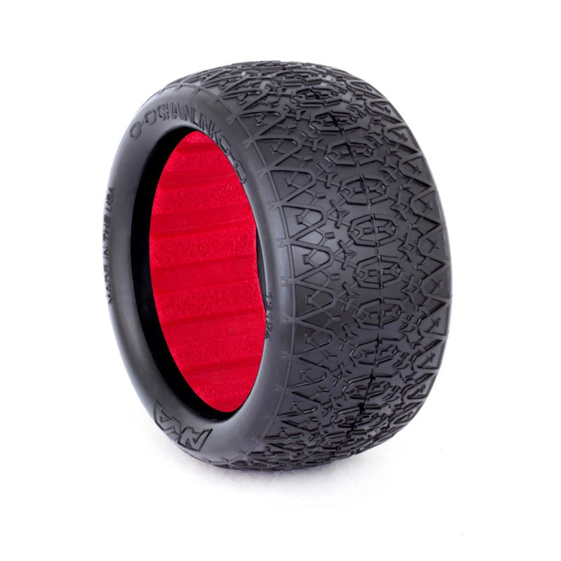 AKA AKA13124WR 1/10 Buggy Evo Chain Link Rear (Ultra Soft) W/ Red Insert (8319048483053)