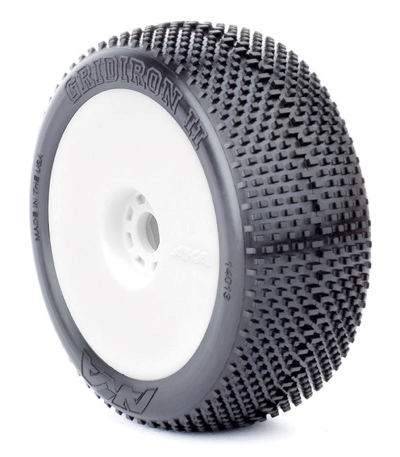 AKA AKA14013QRW 1/8 Buggy Gridiron Ii (Super Soft  Long Wear) Evo Wheel Pre Mounted White (8319051071725)