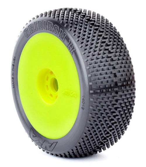 AKA AKA14013VRY 1/8 Buggy Gridiron Ii Super Soft Evo Wheel Pre-Mounted Yellow (8319051596013)