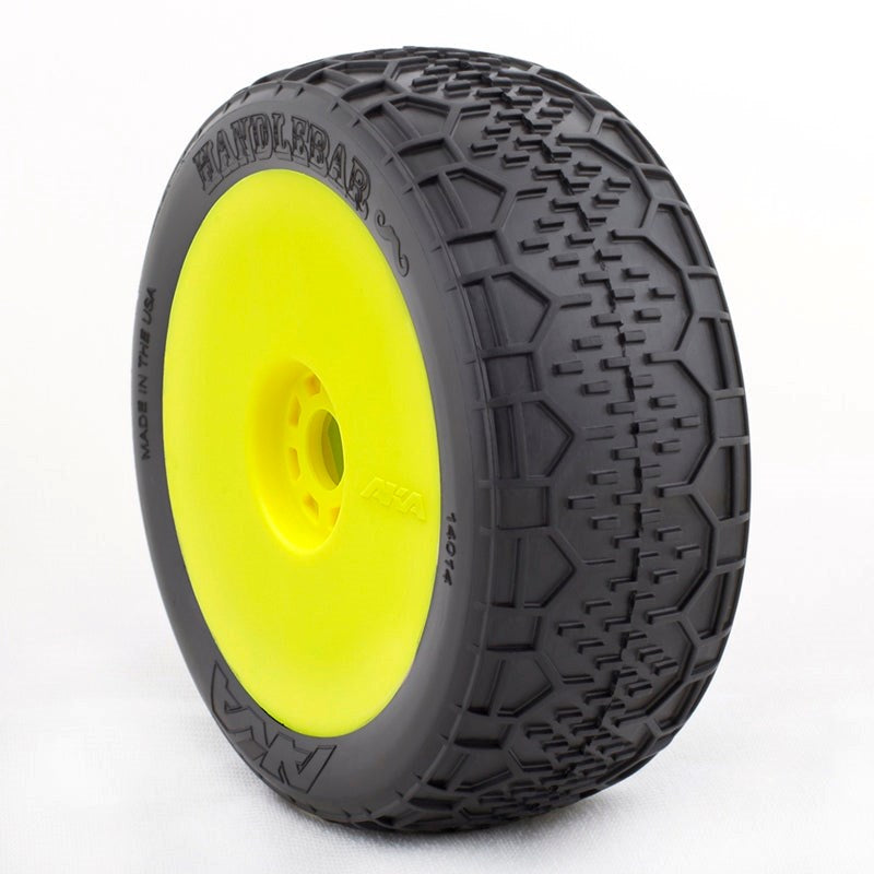 AKA AKA14014VRY 1/8 Buggy Handlebar (Super Soft) Evo Wheel Pre-Mounted Yellow (8319051759853)