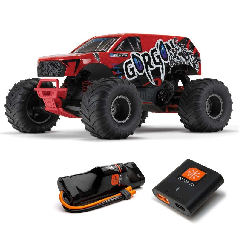 ARRMA ARA3230ST1 1/10 Gorgon 4X2 Mega 550 Brushed Monster Truck RTR with Battery & Charger Red (8319058936045)