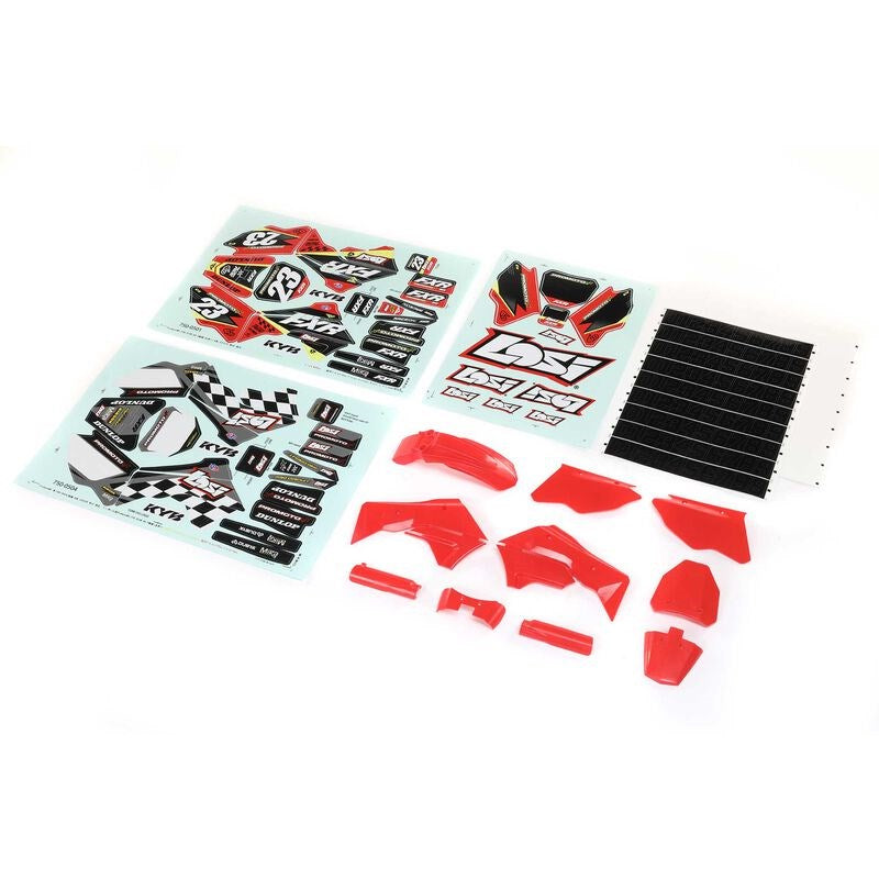 TLR LOSI LOS260000 Red Plastics with Wraps: Promoto-MX (8319092916461)