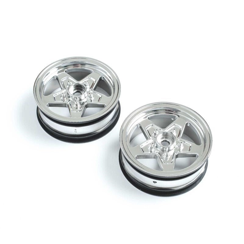 TLR LOSI LOS43045 Front Wheel Chrome (2): 22S Drag (8319104647405)