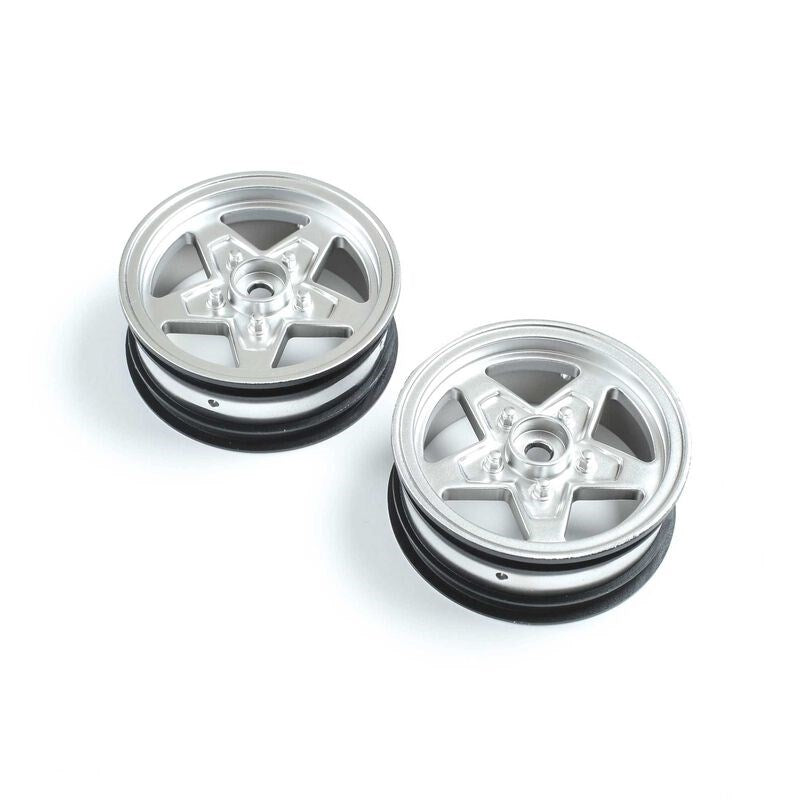 TLR LOSI LOS43047 Front Wheel Satin Chrome (2): 22S Drag (8319105695981)