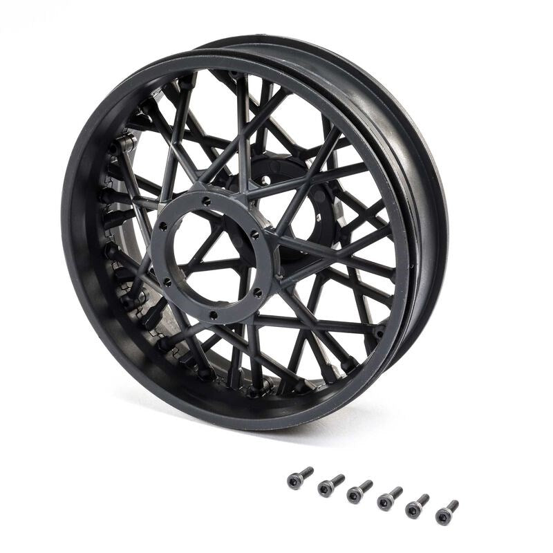 TLR LOSI LOS46001 Rear Wheel Set Black: Promoto-MX (8319106810093)