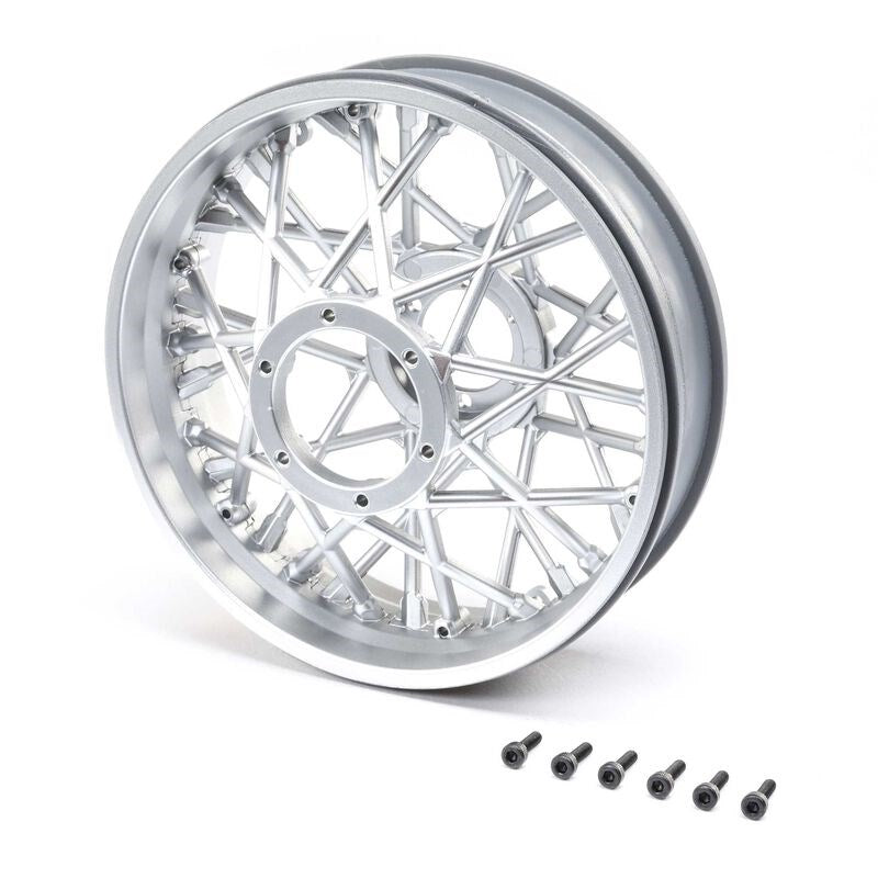 TLR LOSI LOS46003 Rear Wheel Set Satin Chrome: Promoto-MX (8319108120813)