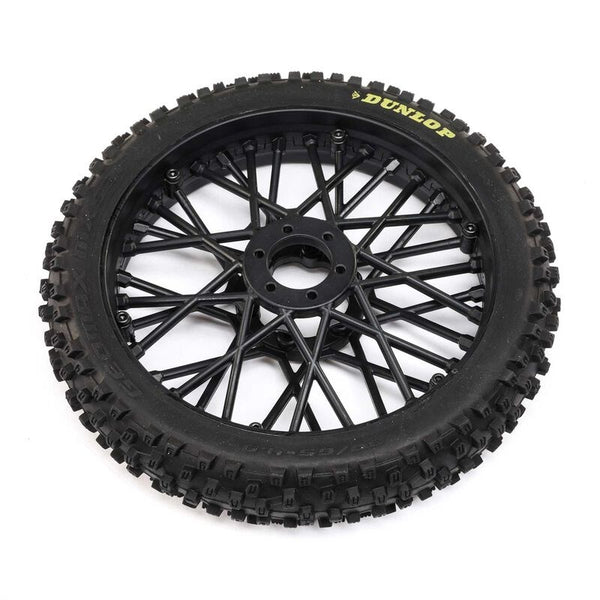 Team Losi Racing Dunlop MX53 Front Mounted Black RC Tyre 1/4 Scale - LOS46004