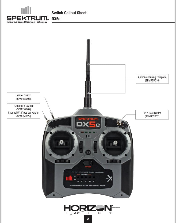 Spektrum SPMR52008 DX5E Trainer Switch (8319203475693)