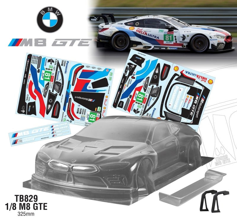 Team C TB829 1/8 GT 325mm WB Short Chassis M8 GTE (8319229133037)