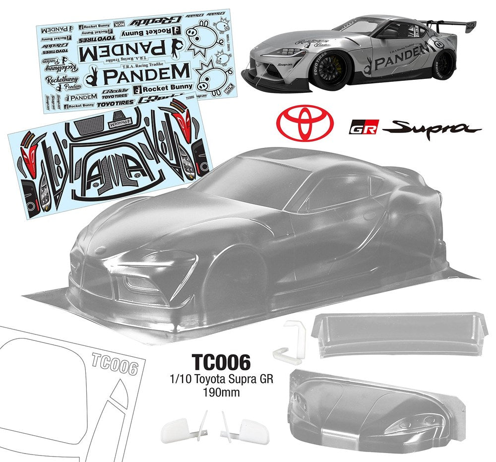 Team C TC006-L 1/10 Toyota Supra GR  W/Lexan Rear Wing 190mm Wide WB 258mm (8319231295725)