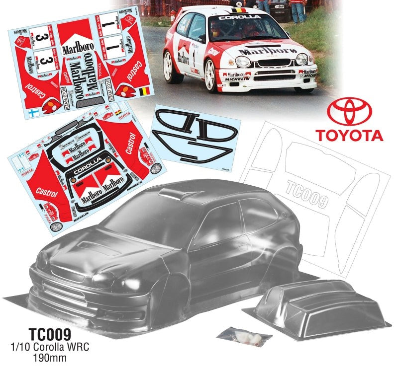 Team C TC009-M 1/10 Toyota Corolla WRC 239mm WB (190mm)  Marlboro Decal Sheet - Hobby City NZ