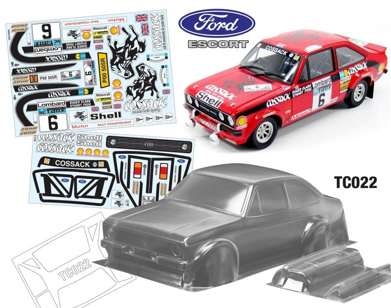 Team C TC022-COS 1/10 Ford Escort MK2 W/3D Rally Spotlights 190mm Cossack Decal Sheet (8319233884397)