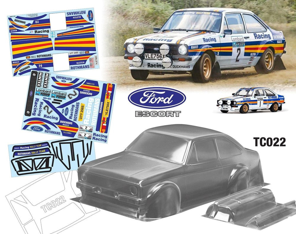 Team C TC022-R 1/10 Ford Escort Mk2 190mm Wide WB 258mm MK2 Rothmans Decal Sheet (8319234048237)