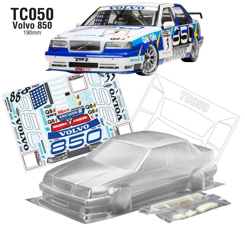 Team C TC050 1/10 Volvo 850 BTCC 190mm Wide With 3D WING/MIRRORS (8319236702445)