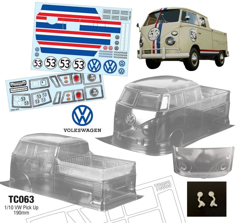 Team C TC063 1/10 Volkswagen Combi Pick Up 190mm Wide (8319237161197)