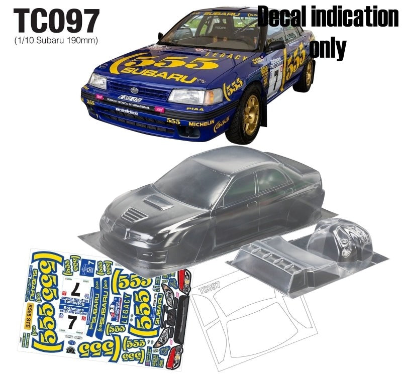 Team C TC097-5 1/10 Subaru Impreza WRC 190mm with 555 NZ Rally Decal Sheet - Hobby City NZ
