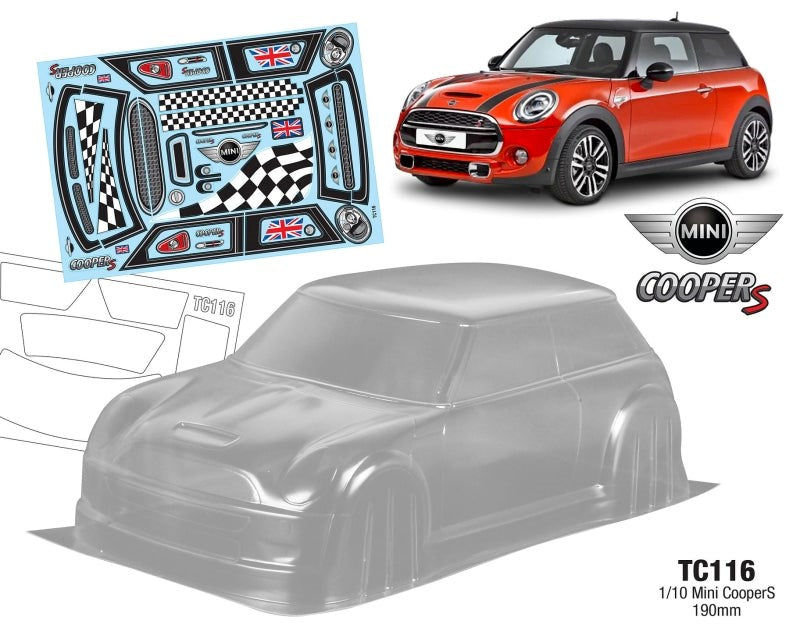 Team C TC116 1/10 Mini Cooper S 190mm (8319242240237)