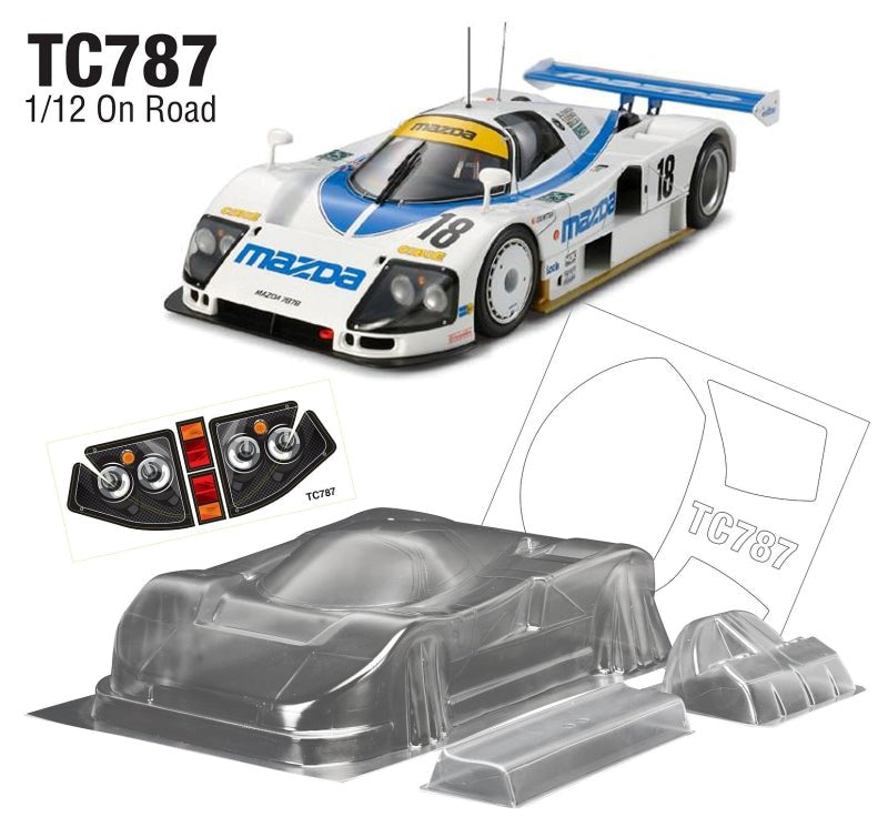 Team C TC787 1/12 Pan Car Clear Body MAZDA 787 (8319243288813)