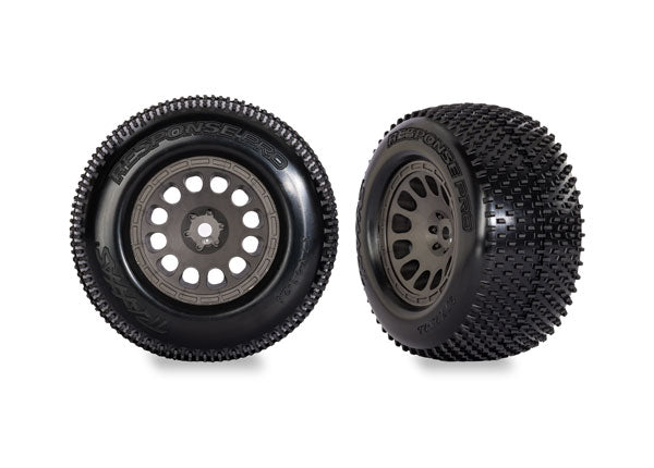 Traxxas Mini XRT Grey Assembled RC Wheel & Tyre Set (x2)