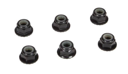 TLR LOSI TLR336000 4mm Aluminum Serrated Lock Nuts Black (6) - Hobby City NZ