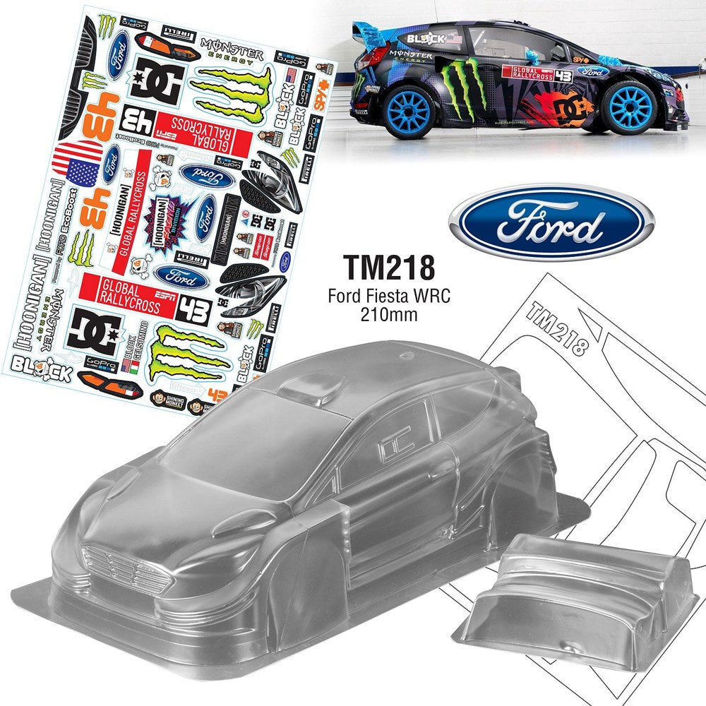 Team C TM218-KB 1/10 Mini Ford Fiesta WRX Ken Block Decal Sheet WB 210mm Width 165mm (8319285559533)