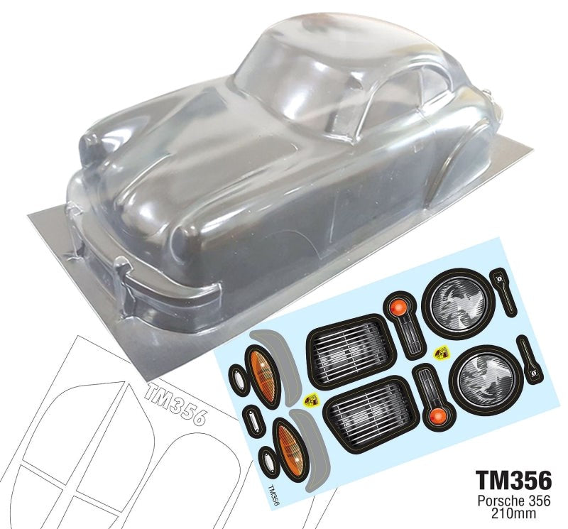 Team C MINI Porsche 356 RC Car Body 1/10 Scale
