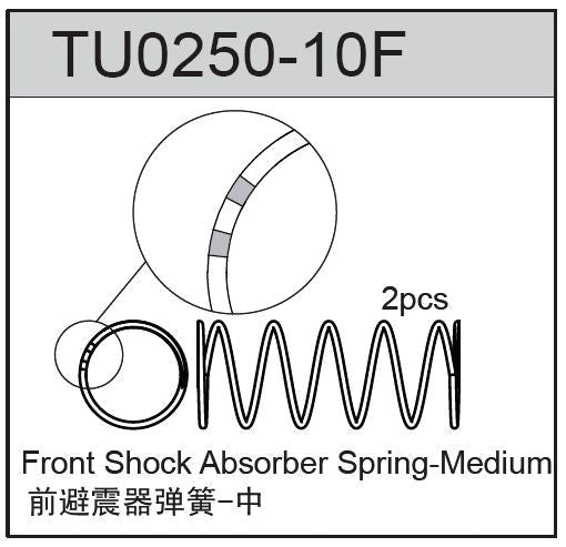 Team C TU0250-10F Big Bore Shock Spring Medium- Front TM2 & TM4 (8319286706413)