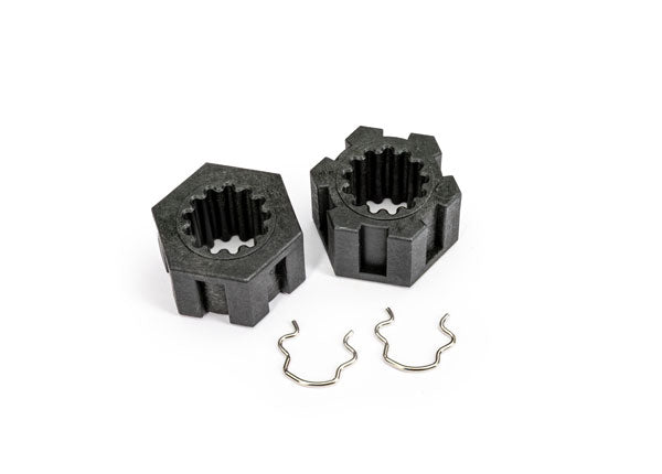 Traxxas Front Pro Scale Sand Car Hex Hubs & Clips RC Wheel Hub