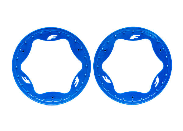 Traxxas 10977-BLUE 3.9 Funco Rear Beadlock Rings (2) (9070148649197)