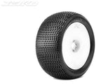 Jetko Block In White Dish Rim Ultra Soft Glued 1/8 Scale RC Wheel & Tyre Set