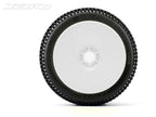 Jetko Dirt Slinger Assembled Glued White Dish Rim Super Soft RC Wheel & Tyre Set 1/8 Scale