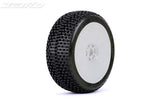 Jetko Dirt Slinger Assembled Glued White Dish Rim Super Soft RC Wheel & Tyre Set 1/8 Scale (2)