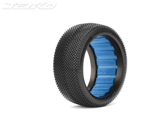 Jetko JKO1007DBSSG RED DEVIL: 1/8 Buggy/Dish/Black Rim/Super Soft/Glued Pair