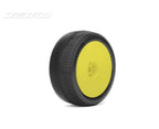 Jetko Red Devil Dish Yellow Rim Super Soft Glued 1/8 Scale RC Wheel & Tyre Set