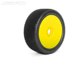Jetko J-Zero Dish Yellow Rim Ultra Soft Glued 1/8 Scale RC Wheel & Tyre Set