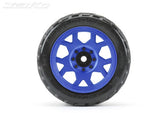 Jetko XMT EX-King Cobra Claw Rim Metal Blue Medium Soft Assembled RC Wheel & Tyre Set 1/5 Scale (2)