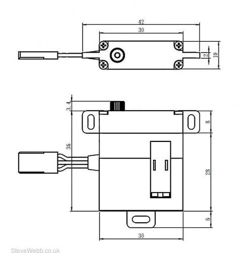Savox SG-0211MG SG-0211MG Thin Glider Wing Servo 0.13sec 8kg @6v 29g 30x36x10mm (8347099070701)